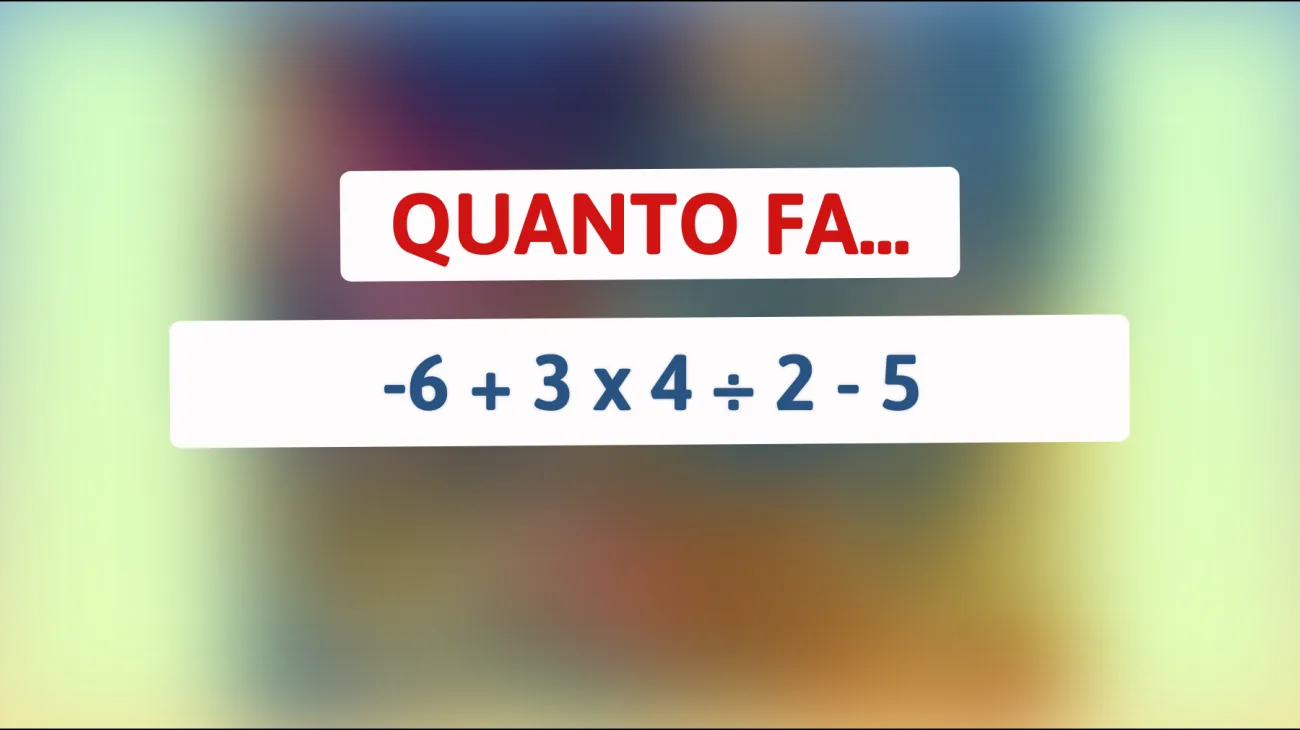 \"Riesci a risolvere questo enigma matematico che mette in difficoltà il 98% delle persone?\""